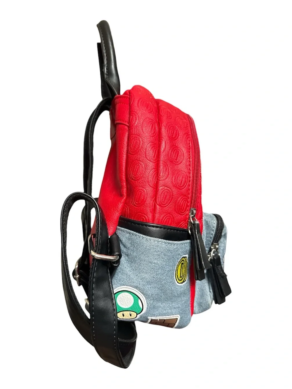Bioworld Super Mario Icon Patches Embossed Mini Backpack.